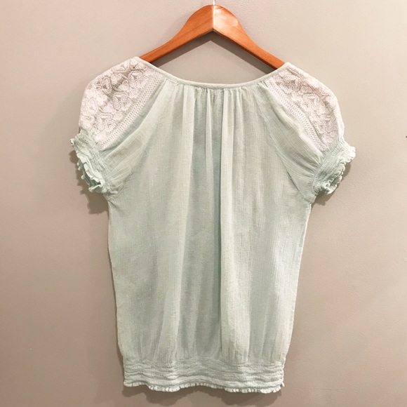 Tommy Hilfiger Gauze Light Cyan Top Size S/P - Picture 4 of 4